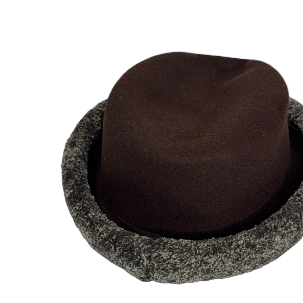 DONNA M5 Bucket Hat Unisex Brown 100% Wool Felt Fall Winter Casual Made In Italy
